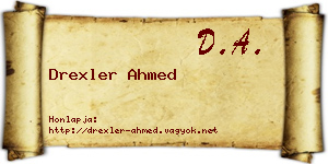 Drexler Ahmed névjegykártya
